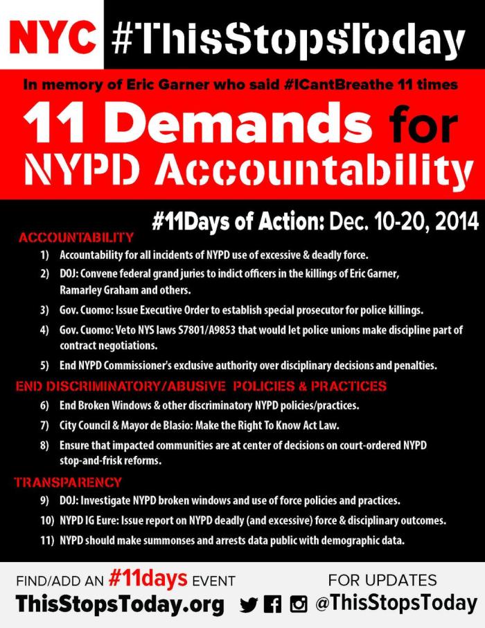 11 Demands for Accountability