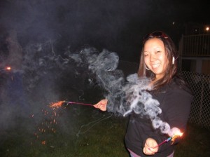 Look, it's me 9 years ago with sparklers. Can you tell I'm terrified? Photo by Laura Pope.